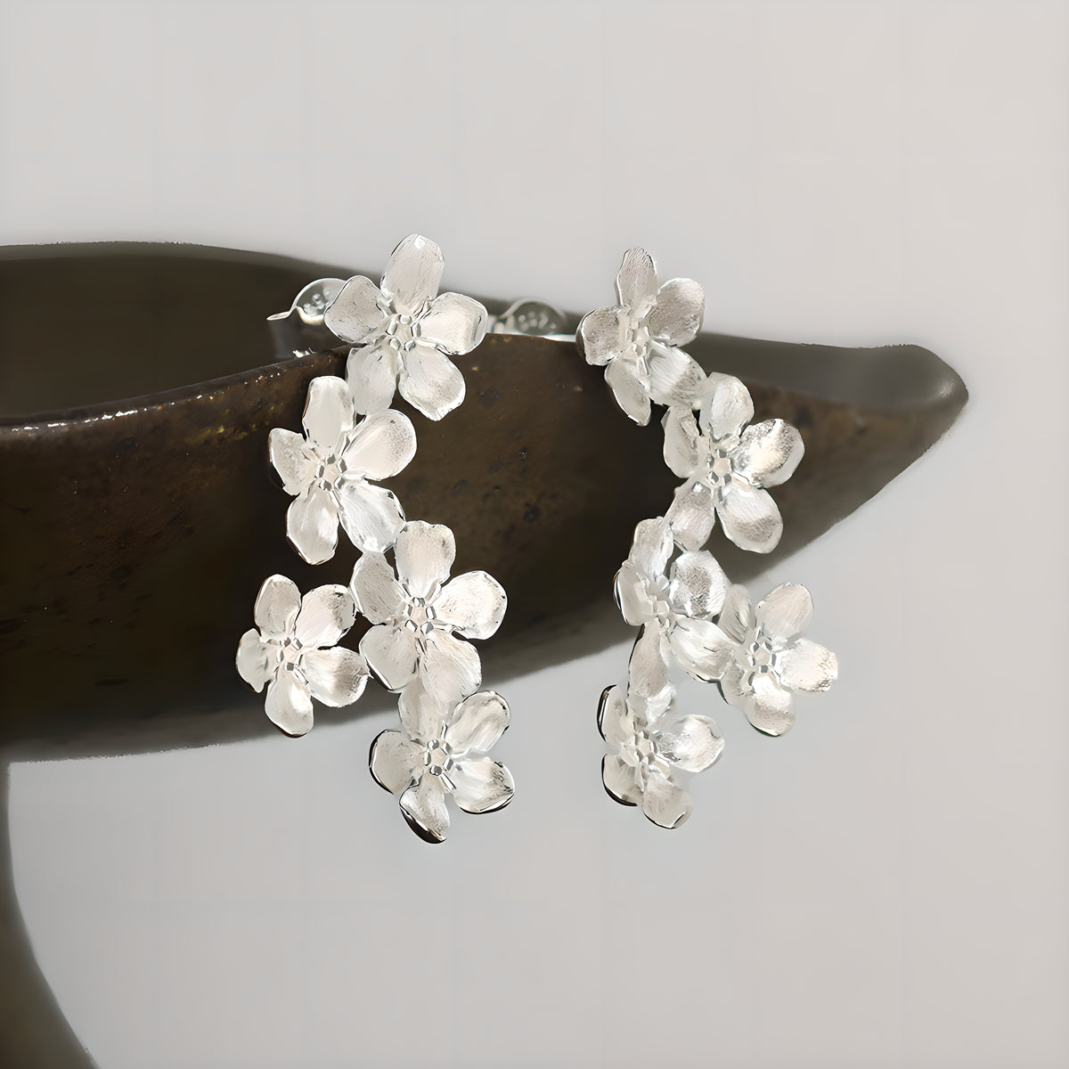 Forget Me Not Flower Earrings 925 Sterling Silver Romantic Literary Style