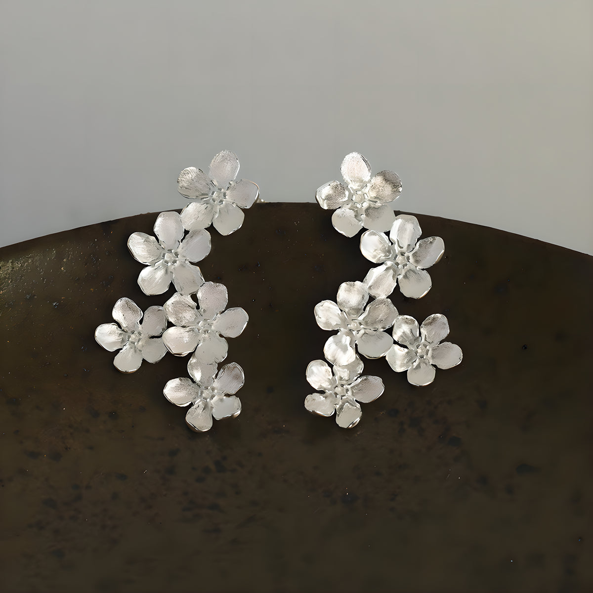 Forget Me Not Flower Earrings 925 Sterling Silver Romantic Literary Style