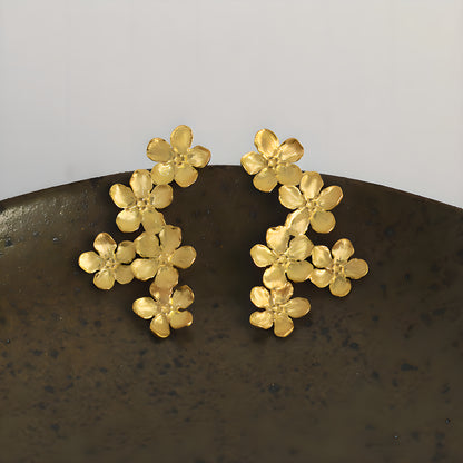 Forget Me Not Flower Earrings 925 Sterling Silver Romantic Literary Style