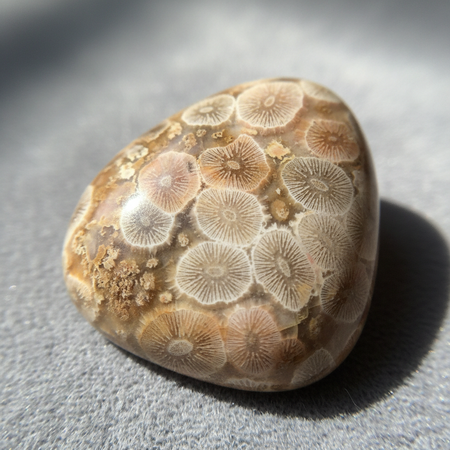 Fossil Coral crystal close-up