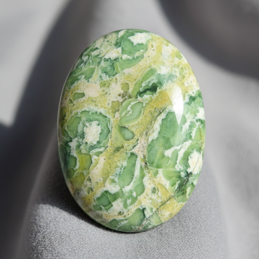 Gaspeite crystal close-up