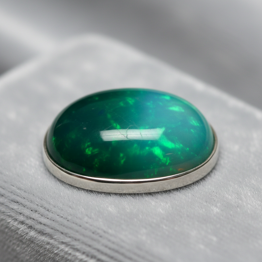 Green Opal crystal close-up