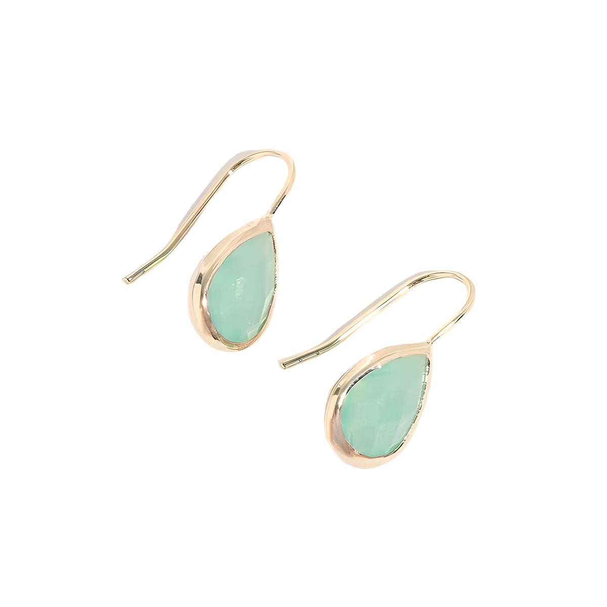 Green Opal Teardrop Geometric Earrings