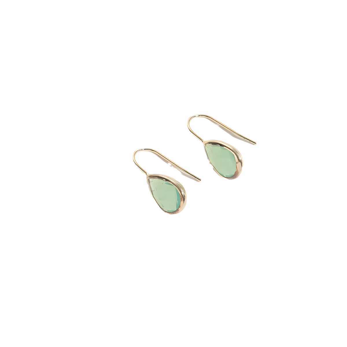 Green Opal Teardrop Geometric Earrings