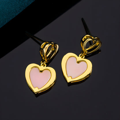 Heart Shell Pearl Stud Earrings