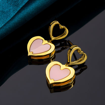 Heart Shell Pearl Stud Earrings