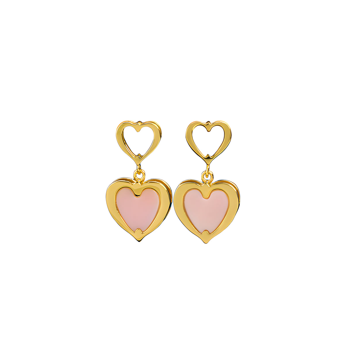 Heart Shell Pearl Stud Earrings