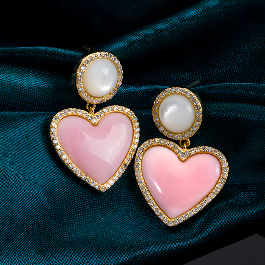 Heart Shell Stud Earrings