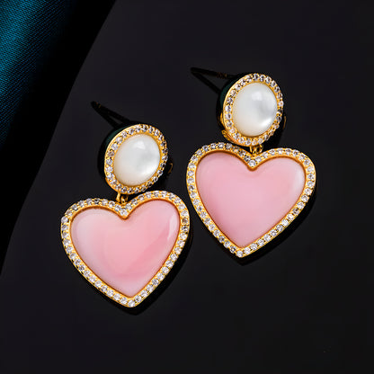 Heart Shell Stud Earrings