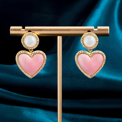 Heart Shell Stud Earrings