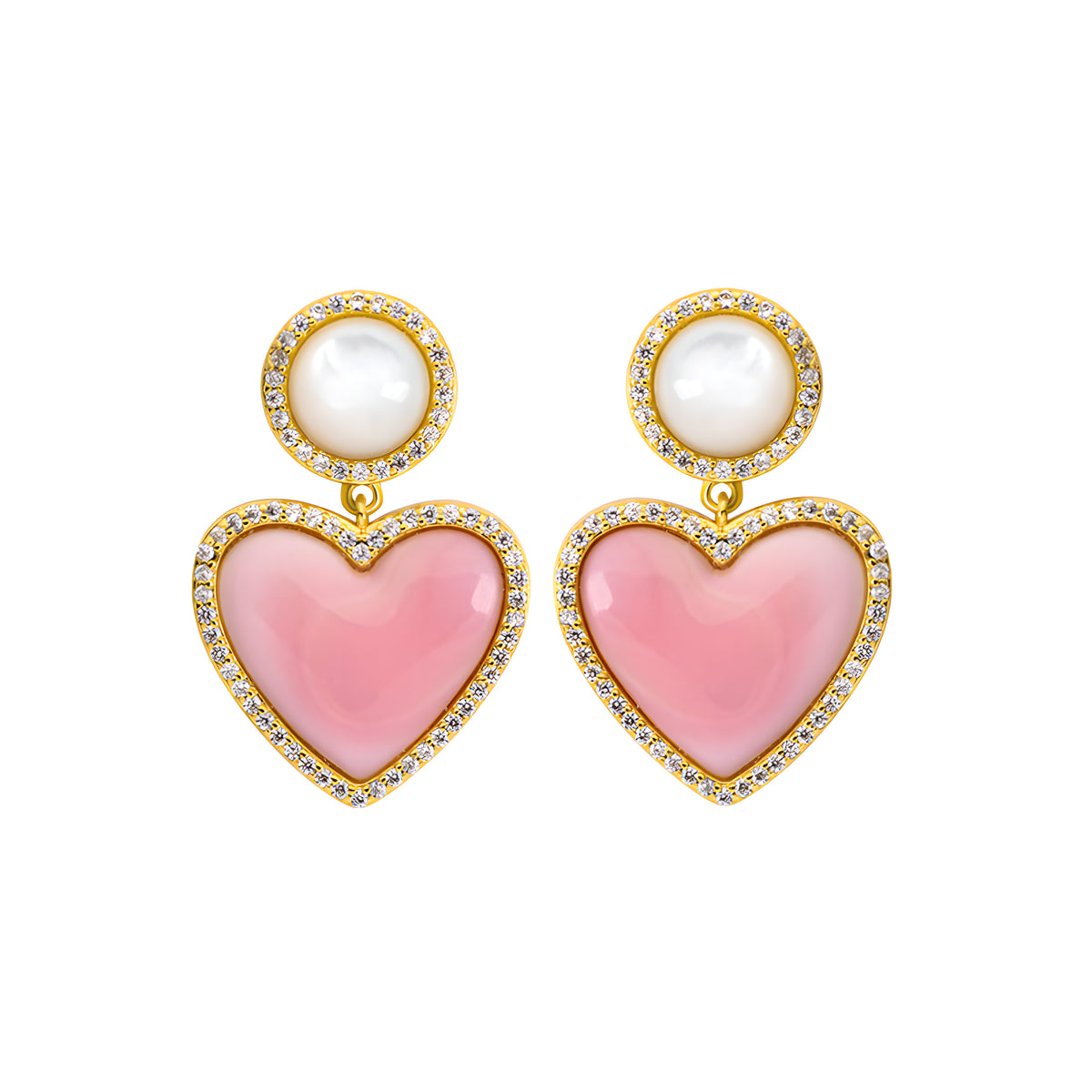 Heart Shell Stud Earrings