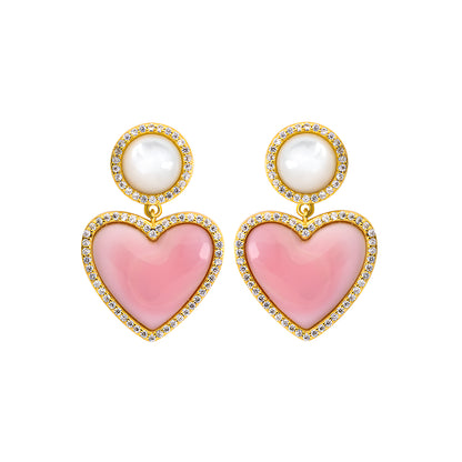 Heart Shell Stud Earrings