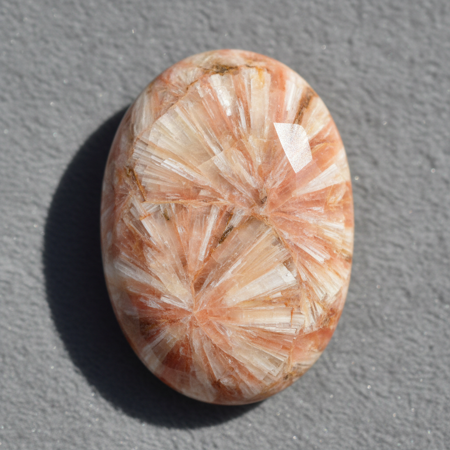 Heulandite crystal close-up