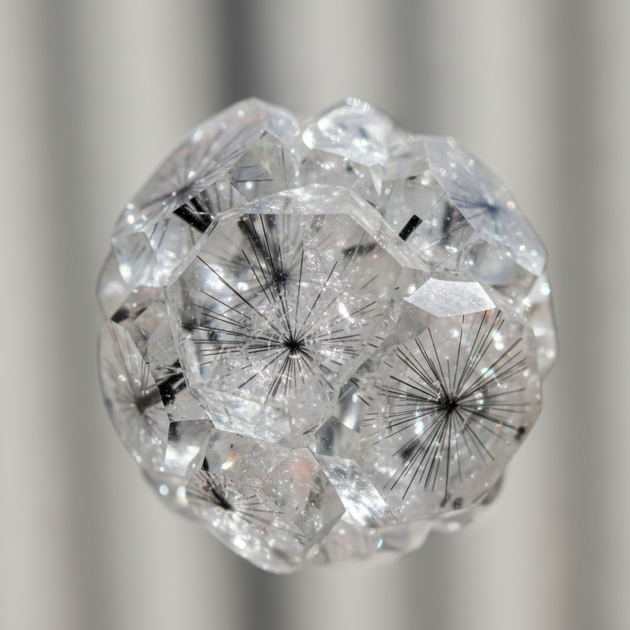 Hollandite In Quartz crystal close-up