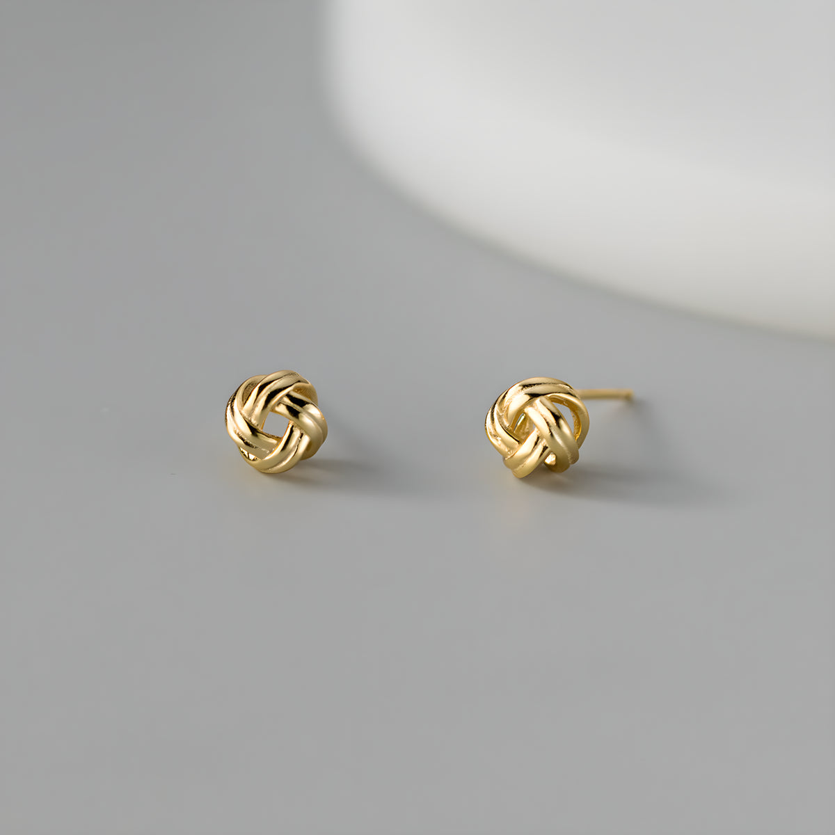 Hollow Yarn Knot Stud Earrings in S925 Sterling Silver