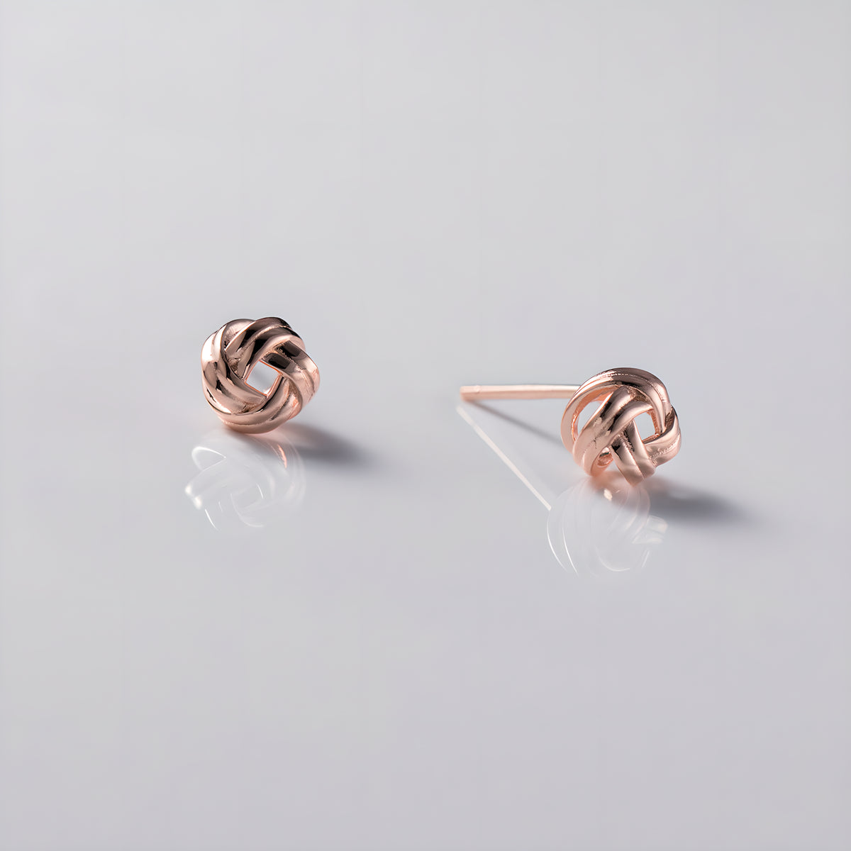 Hollow Yarn Knot Stud Earrings in S925 Sterling Silver