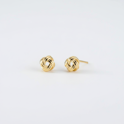 Hollow Yarn Knot Stud Earrings in S925 Sterling Silver