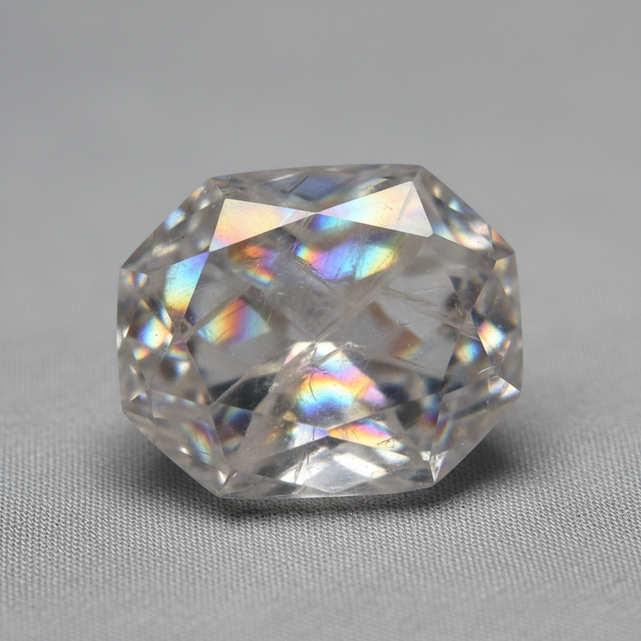 Iridescent Calcite crystal close-up