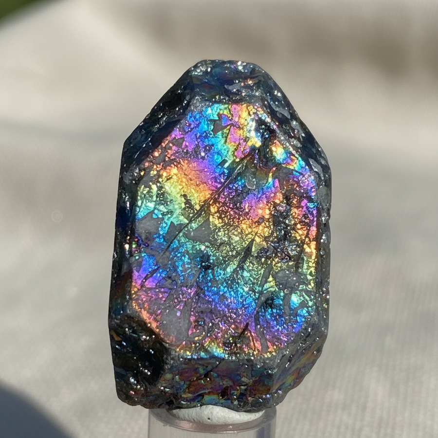 Iridescent Goethite Turgite crystal close-up