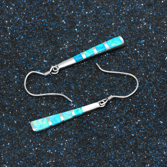 Luxury Vintage Tassel Synthetic Opal Drop Earrings