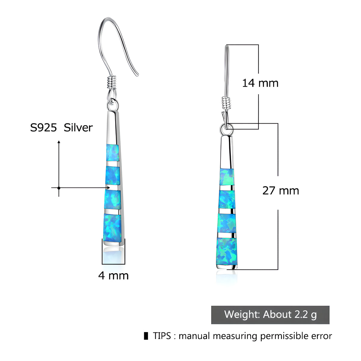 Luxury Vintage Tassel Synthetic Opal Drop Earrings