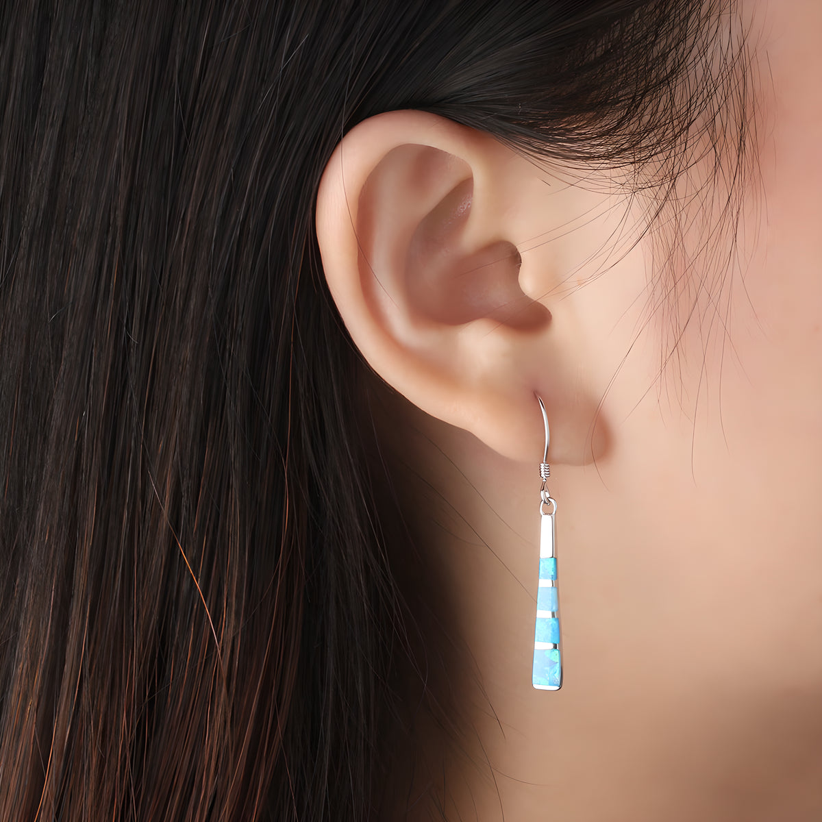 Luxury Vintage Tassel Synthetic Opal Drop Earrings