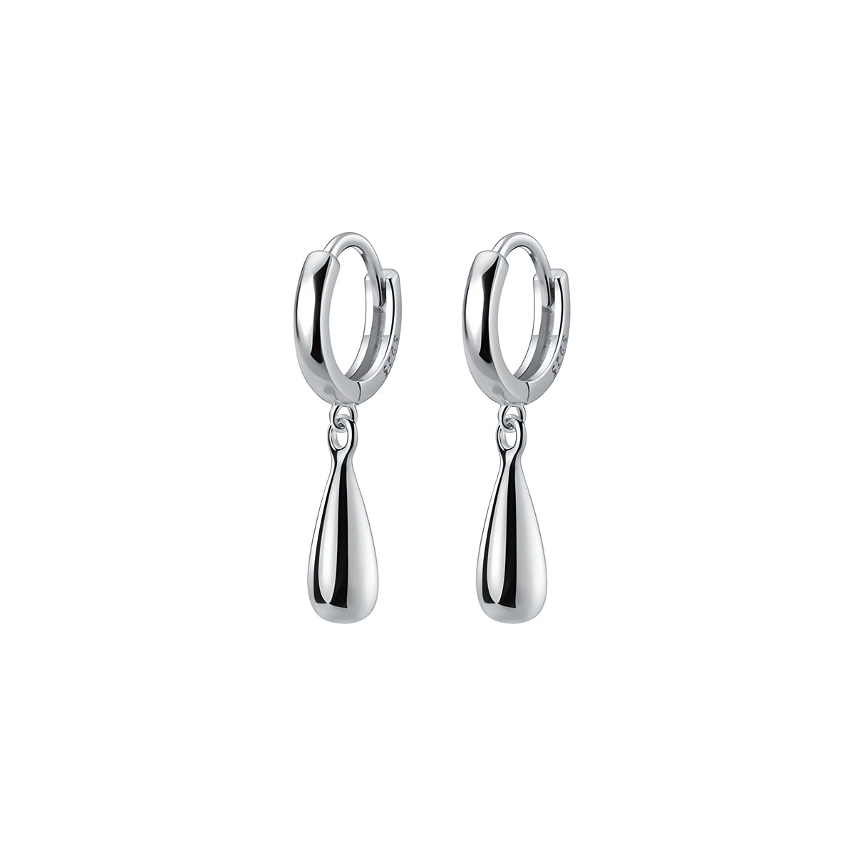 Minimalist Teardrop Huggie Hoop Earrings in S925 Sterling Silver