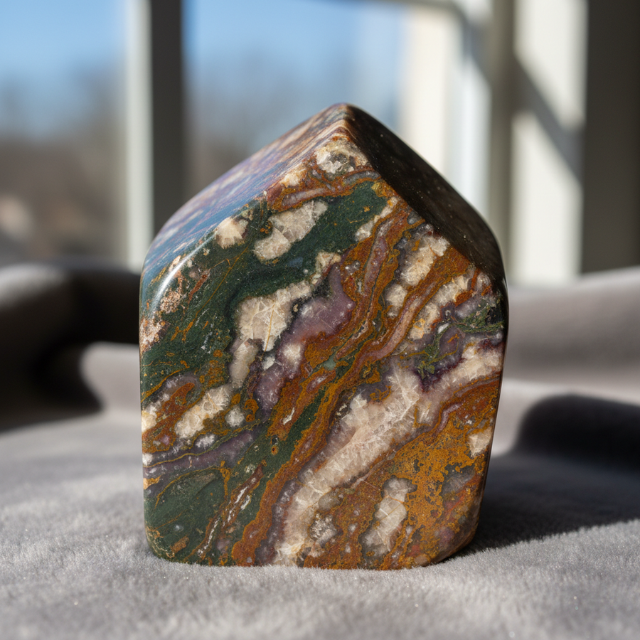 Miriam Stone Calligraphy Stone crystal close-up