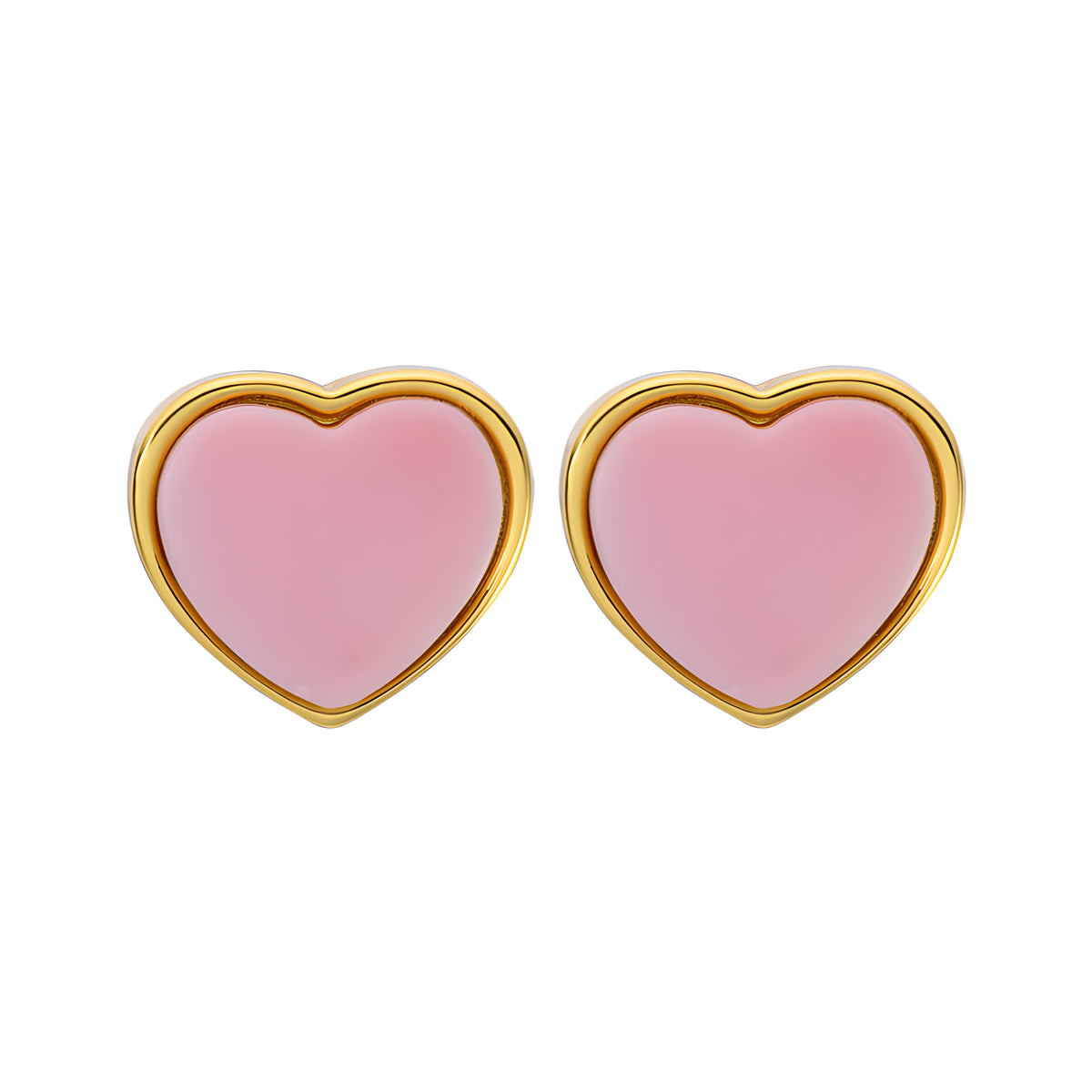 Natural Queen Conch Heart Stud Earrings