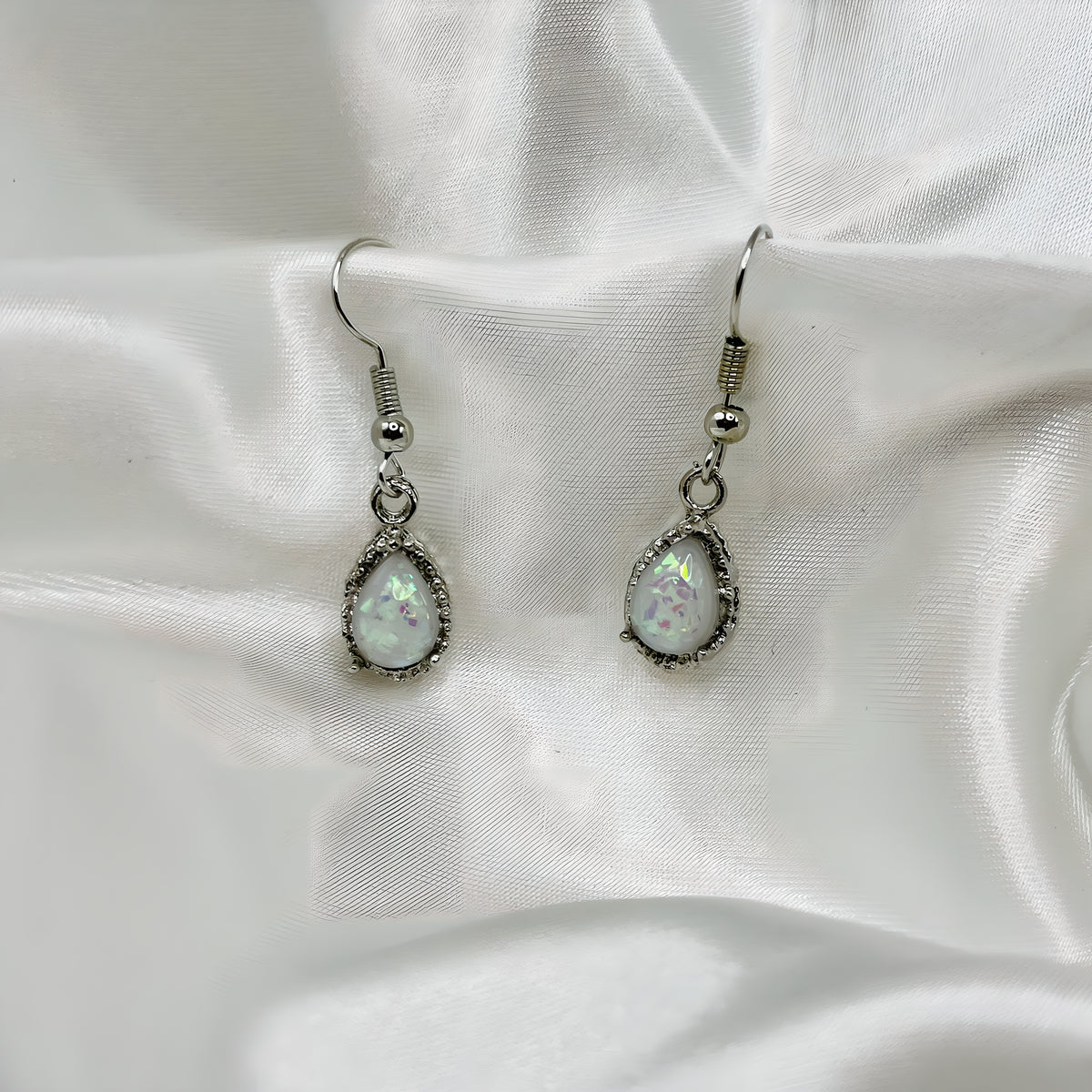 Opal Geometric Drop Earrings