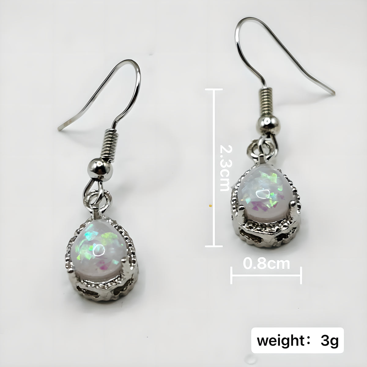 Opal Geometric Drop Earrings