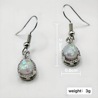 Opal Geometric Drop Earrings