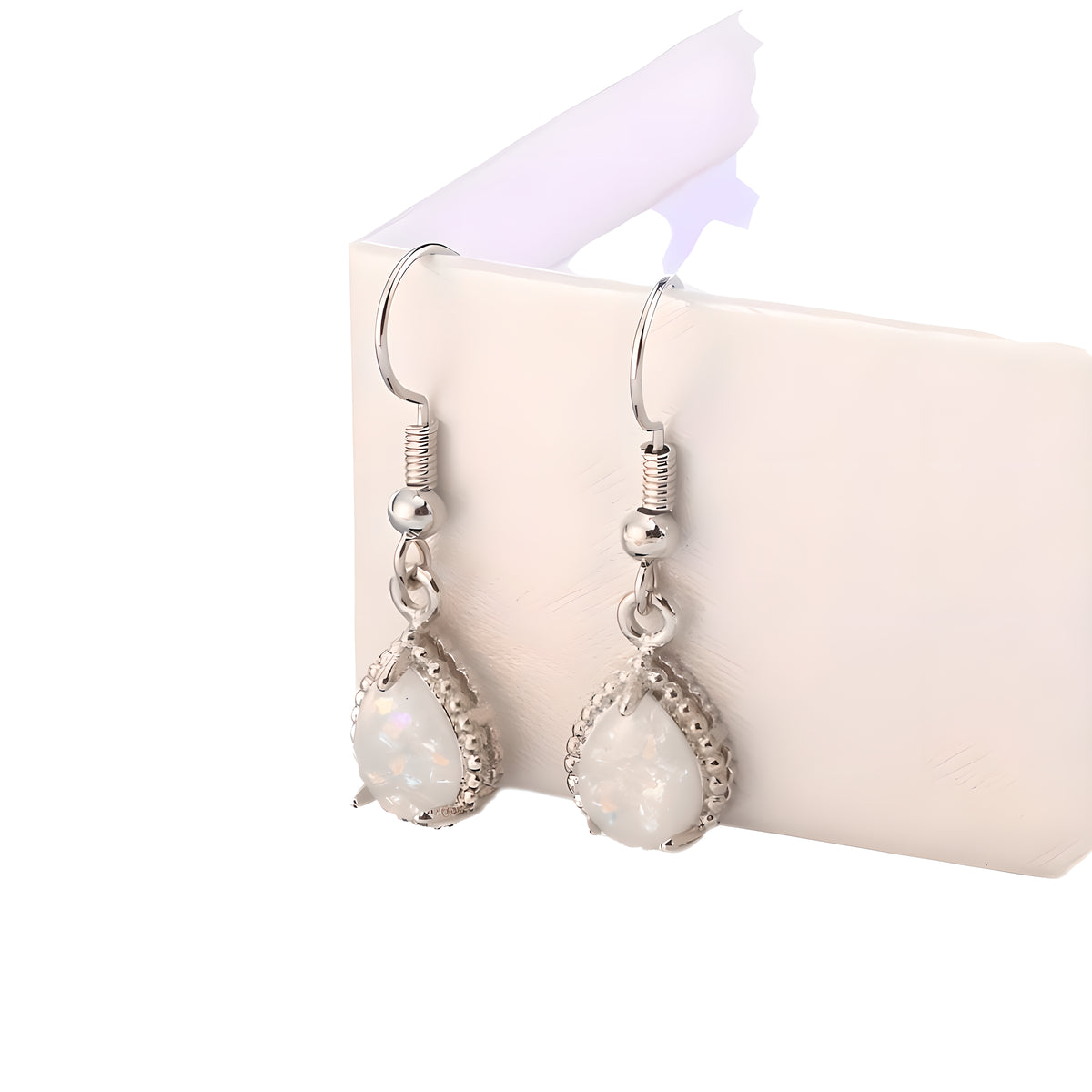 Opal Geometric Drop Earrings