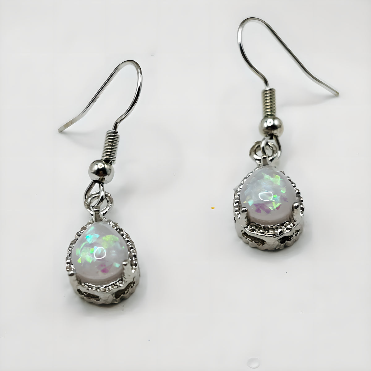 Opal Geometric Drop Earrings