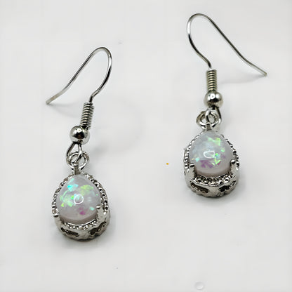 Opal Geometric Drop Earrings