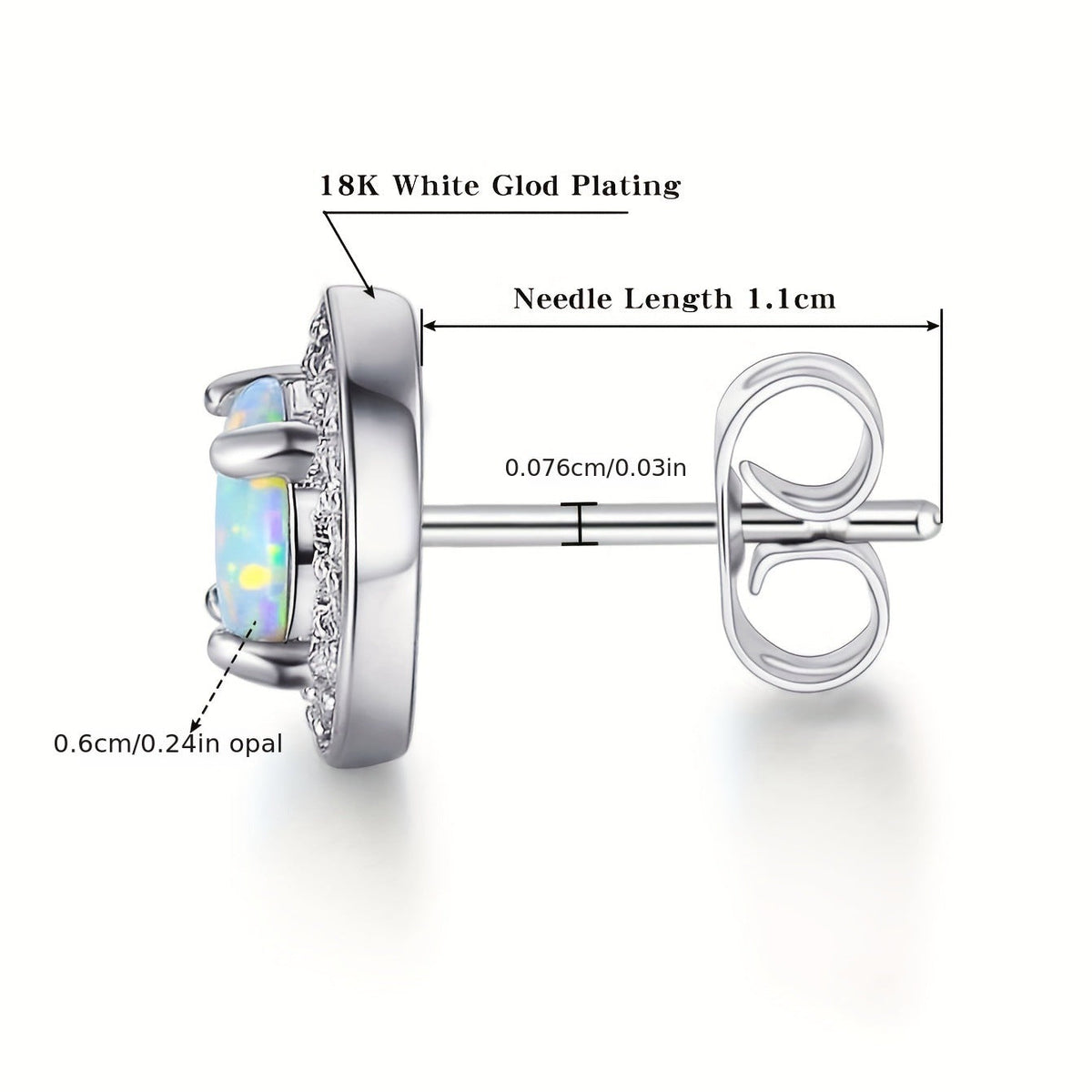 Opal Geometric Stud Earrings