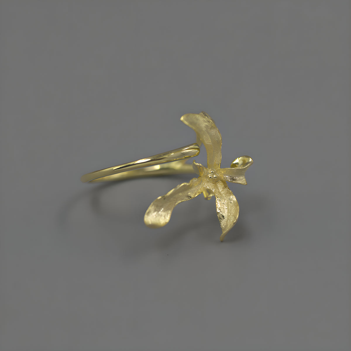 Orchid Floral Adjustable Ring S925 Sterling Silver Chinese Style