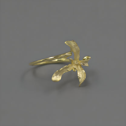 Orchid Floral Adjustable Ring S925 Sterling Silver Chinese Style