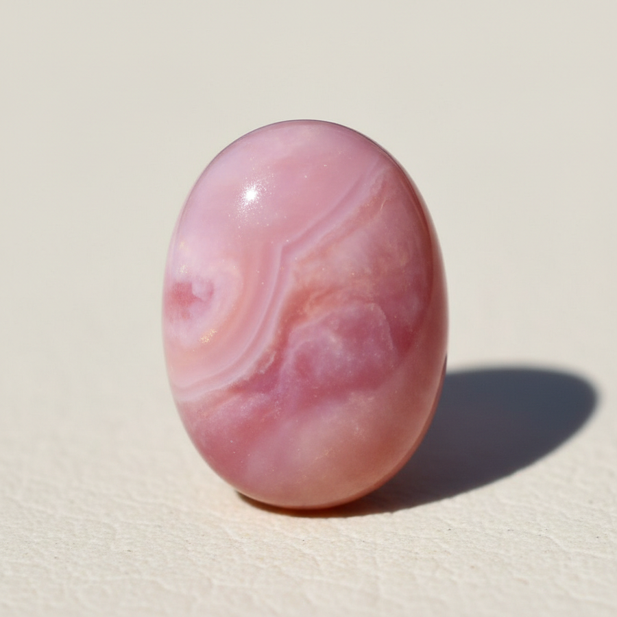 Pink Opal crystal close-up