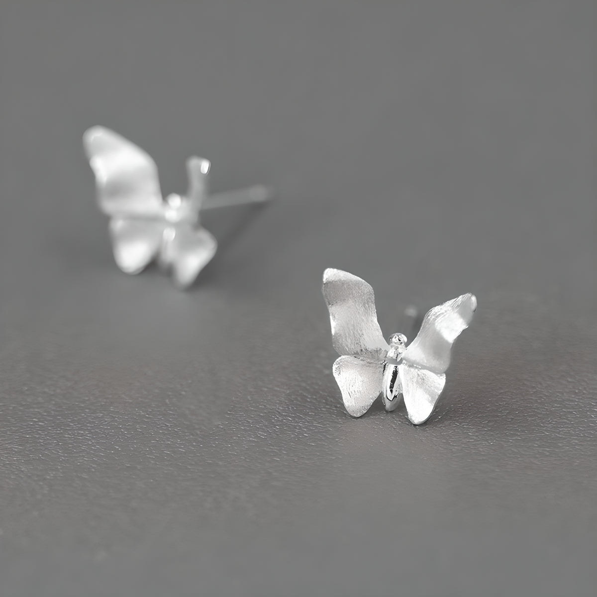 Butterfly Stud Earrings S925 Sterling Silver Natural Fresh Cute Style