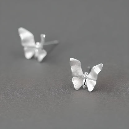 Butterfly Stud Earrings S925 Sterling Silver Natural Fresh Cute Style