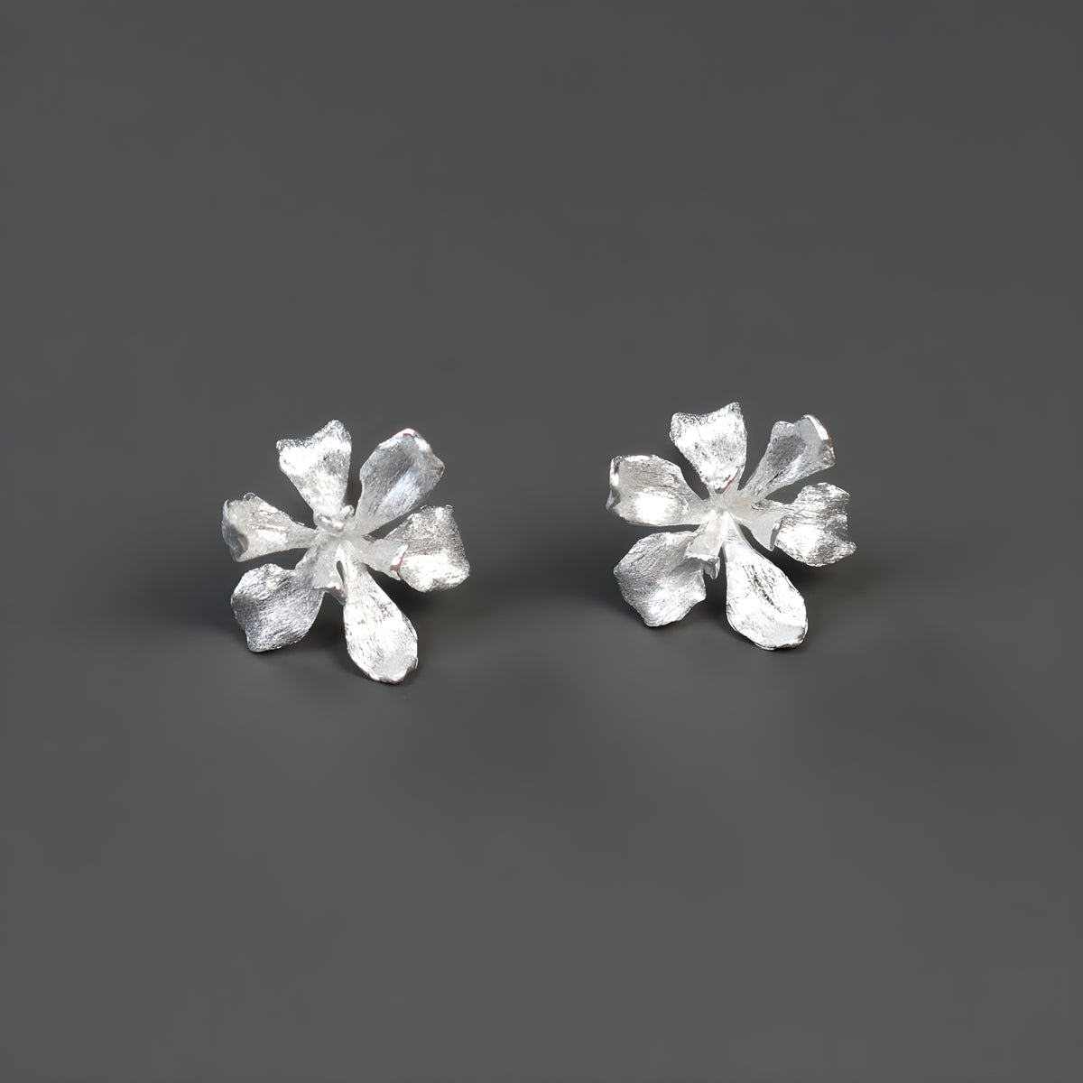 Iris Flower Artistic Earrings 925 Sterling Silver