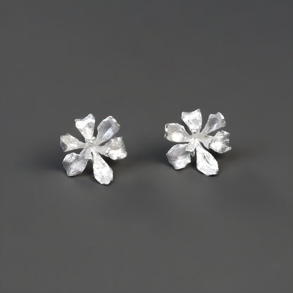 Iris Flower Artistic Earrings 925 Sterling Silver