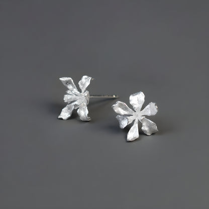 Iris Flower Artistic Earrings 925 Sterling Silver