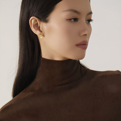 Peach Blossom Sterling Silver Floral Earrings