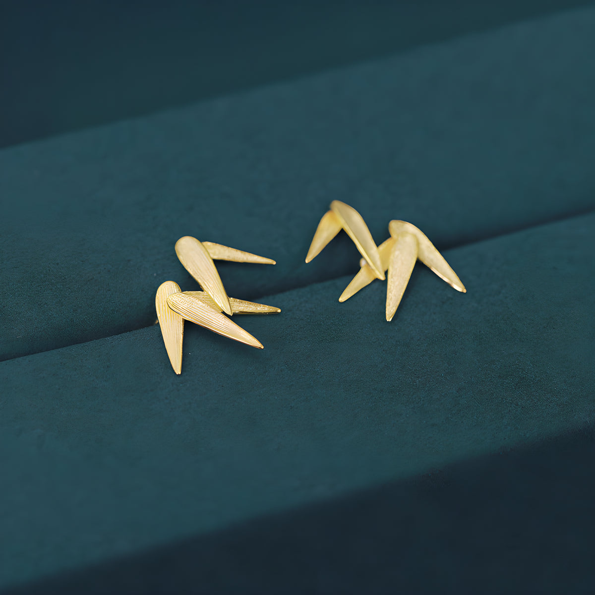 925 Sterling Silver Bamboo Leaf Ear Cuff Earrings - Vintage Chinese Style