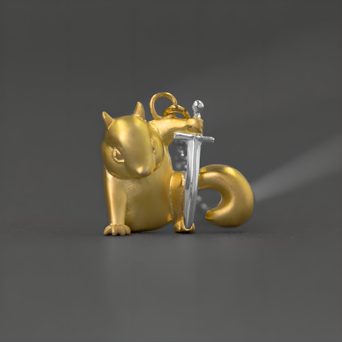 Squirrel Hero Silver Pendant Animal Jewelry Neutral Style