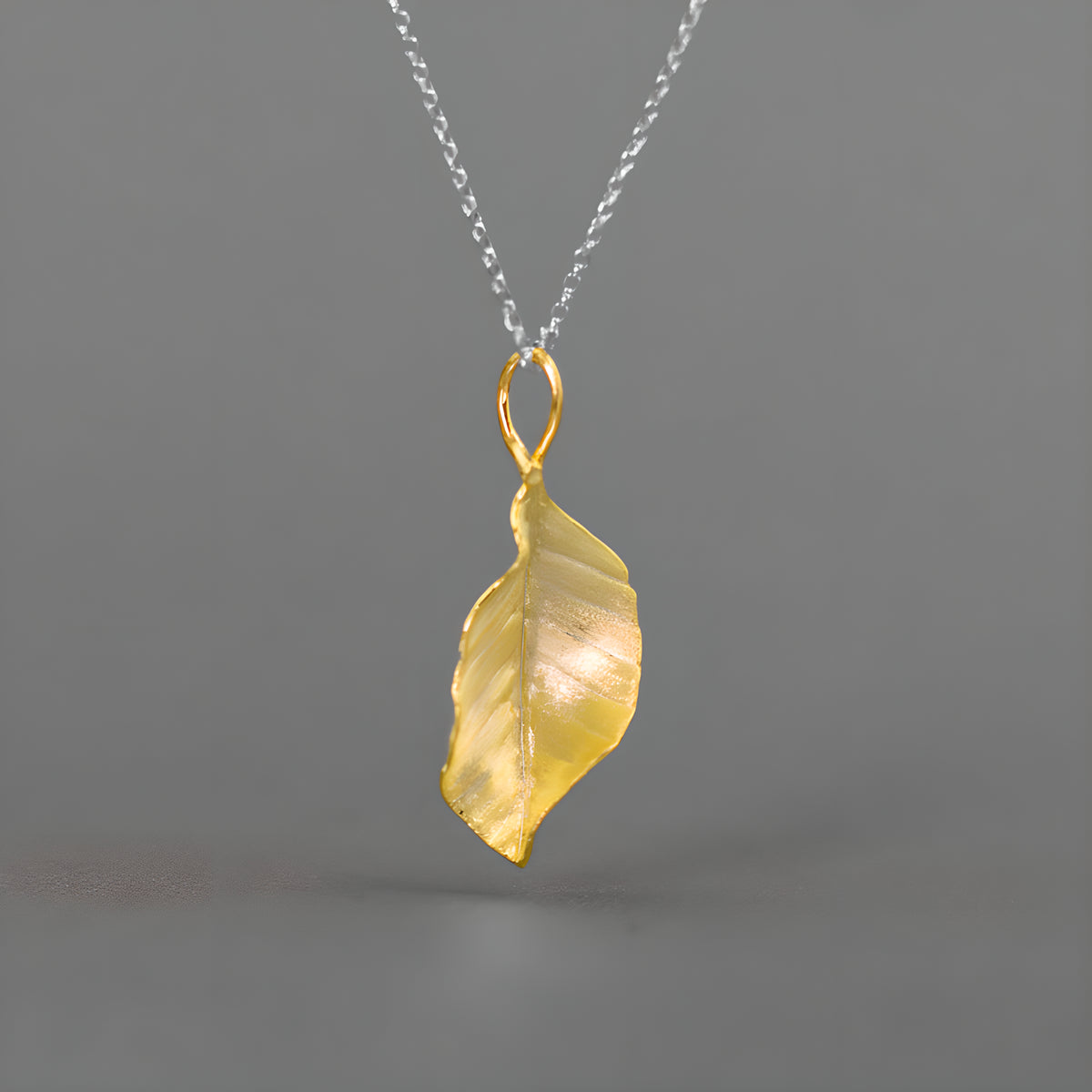 Autumn Leaf Sterling Silver Pendant Necklace
