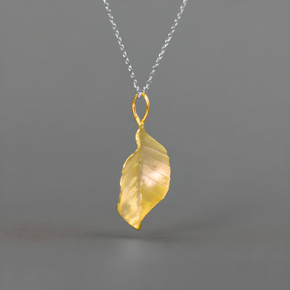 Autumn Leaf Sterling Silver Pendant Necklace