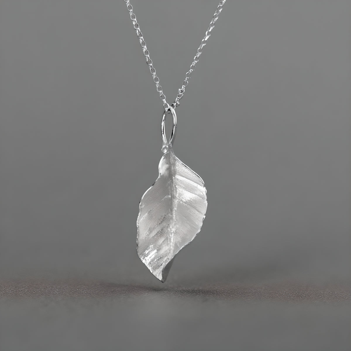 Autumn Leaf Sterling Silver Pendant Necklace
